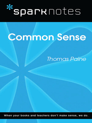 cover image of Common Sense (SparkNotes Literature Guide)